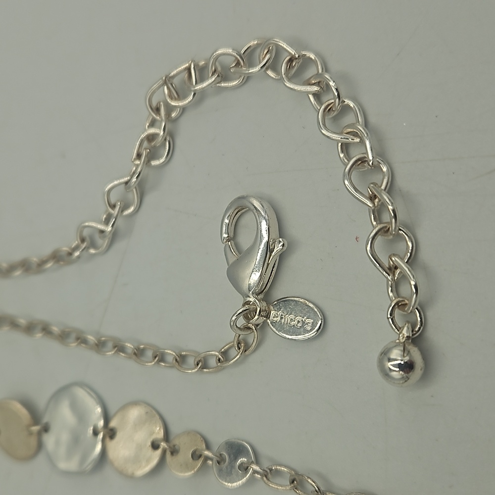 Chico's Silver Disc Chain Link Necklace - Picture 3 of 4